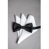 Schwarzes Smoking-Set – Kummerbund, Fliege und Einstecktuch