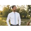 Cravată slim albastru deschis cu luciu discret