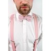 Pudrové látkové šle s koženým středem a zapínáním na klipy v dárkovém balení
