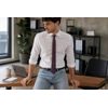Bordeauxrote Slim Krawatte mit feinem Blumenmuster