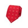 Rote Krawatte mit Hockeymotiv
