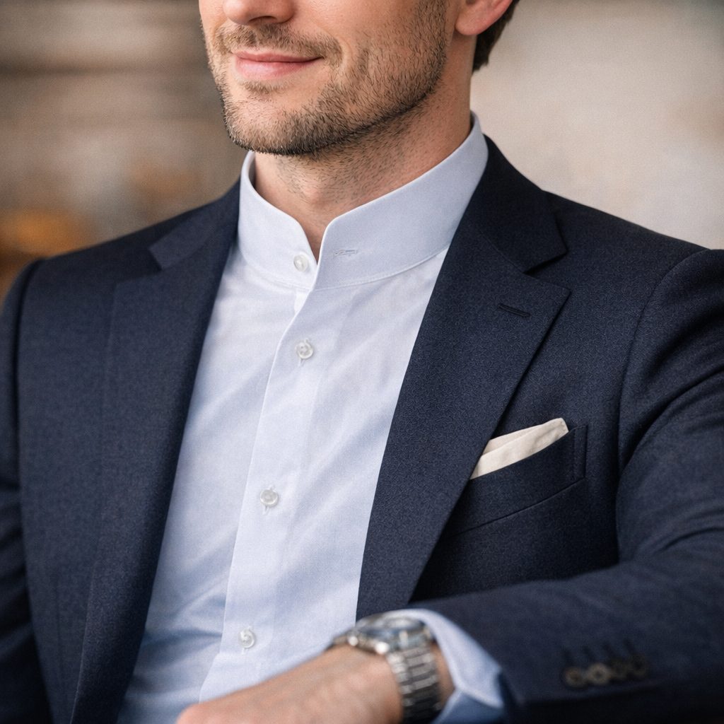 Košile se stojatým límečkem