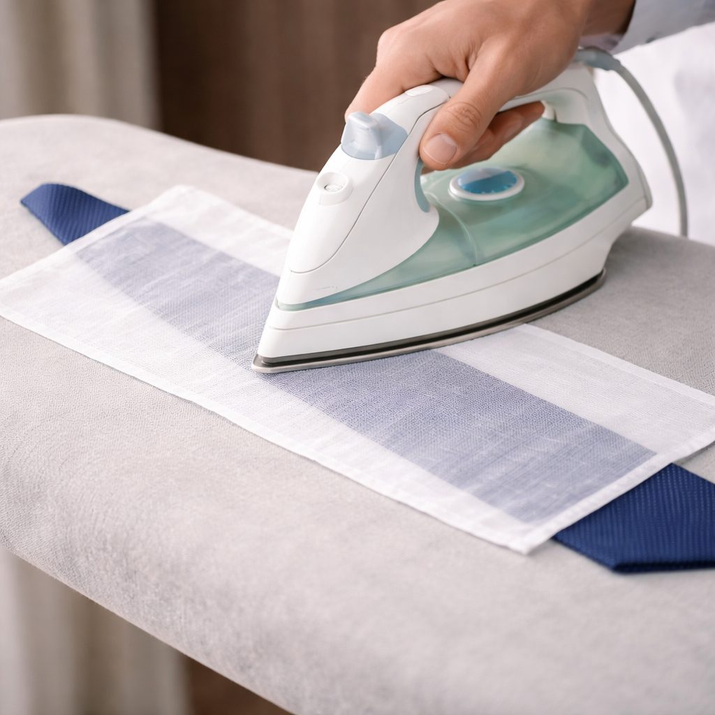 Lehké přežehlení kravaty přes látku