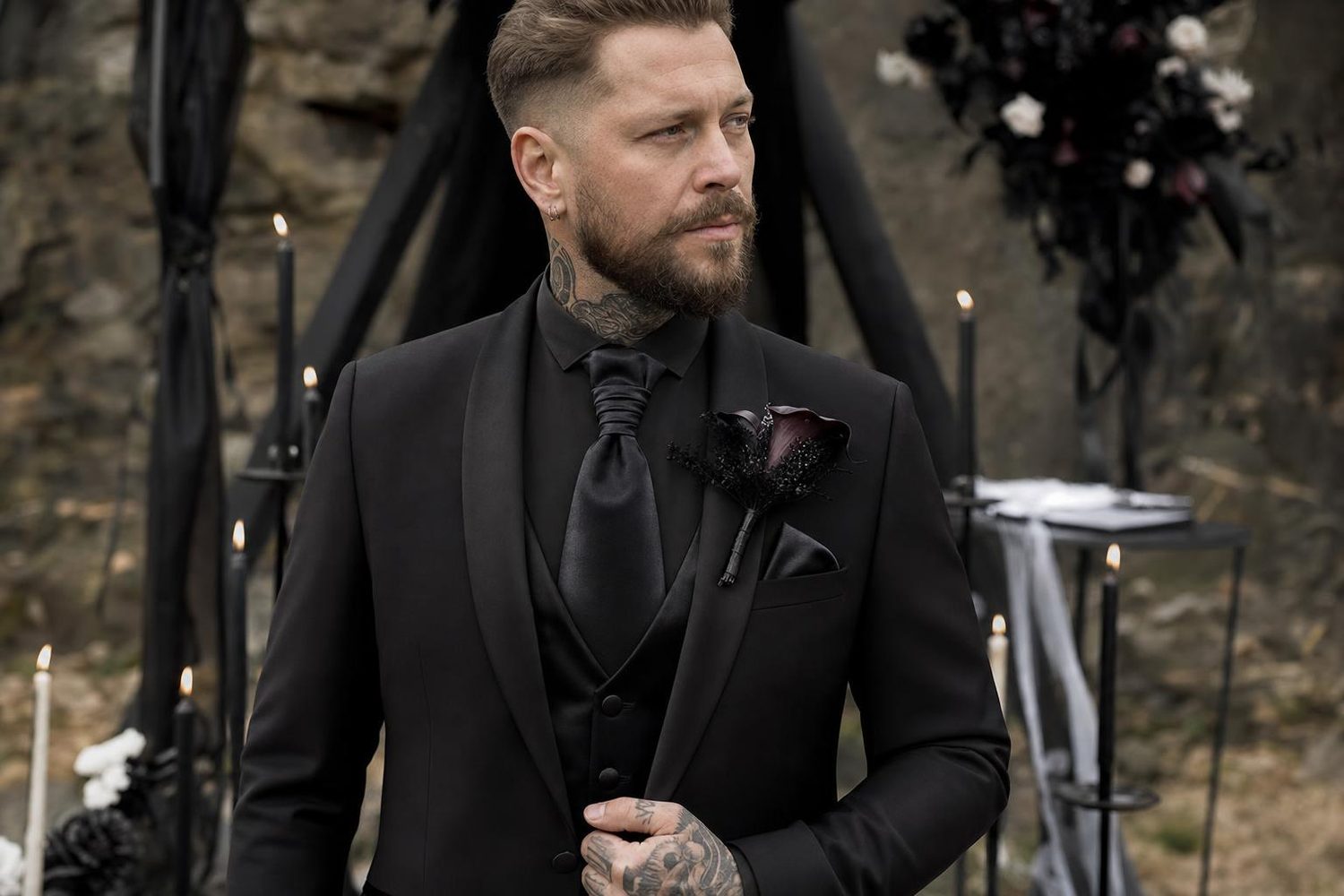 Ženich na rock metalové svatbě