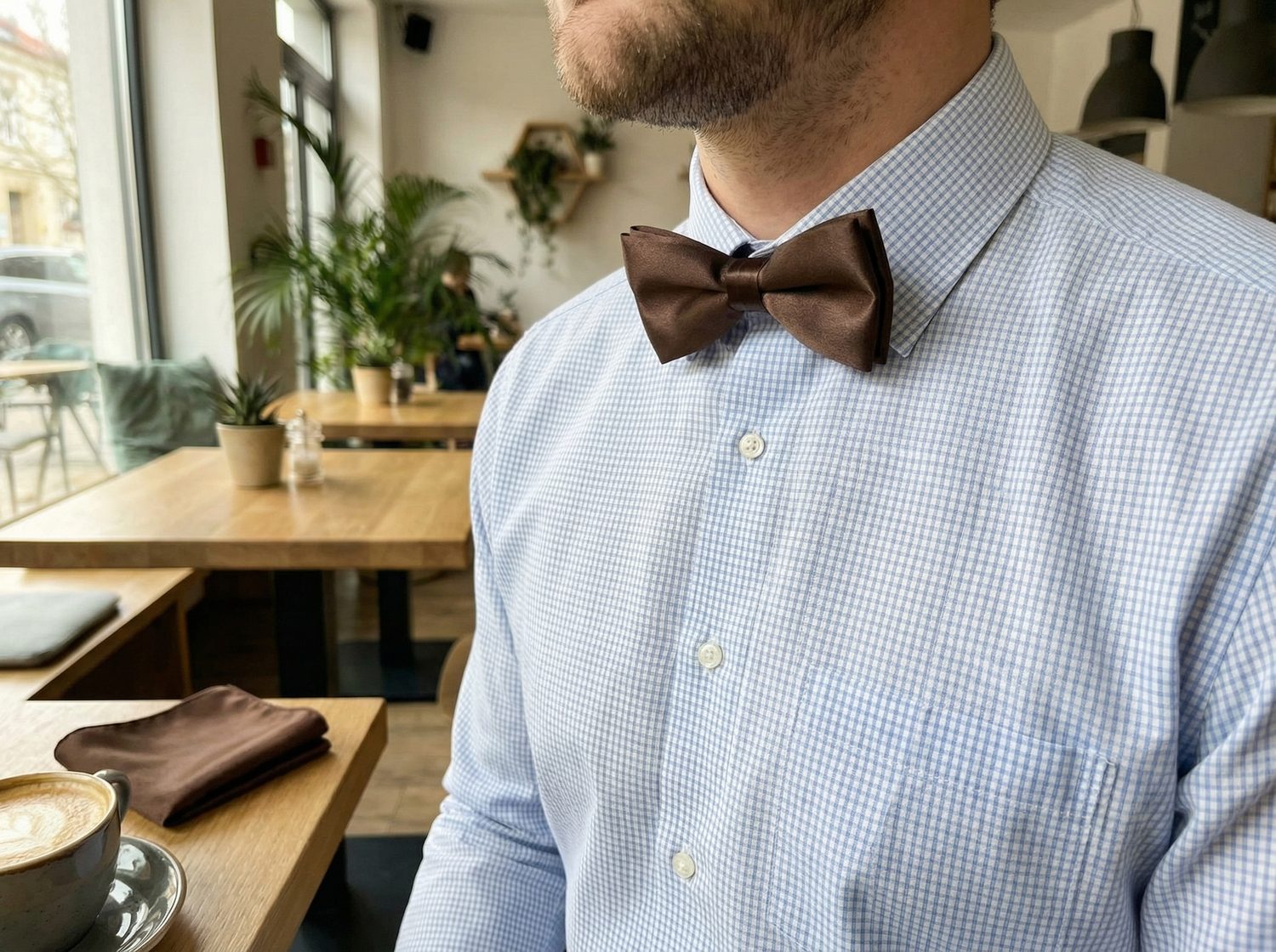 мъжка риза с папийонка в ежедневен стил