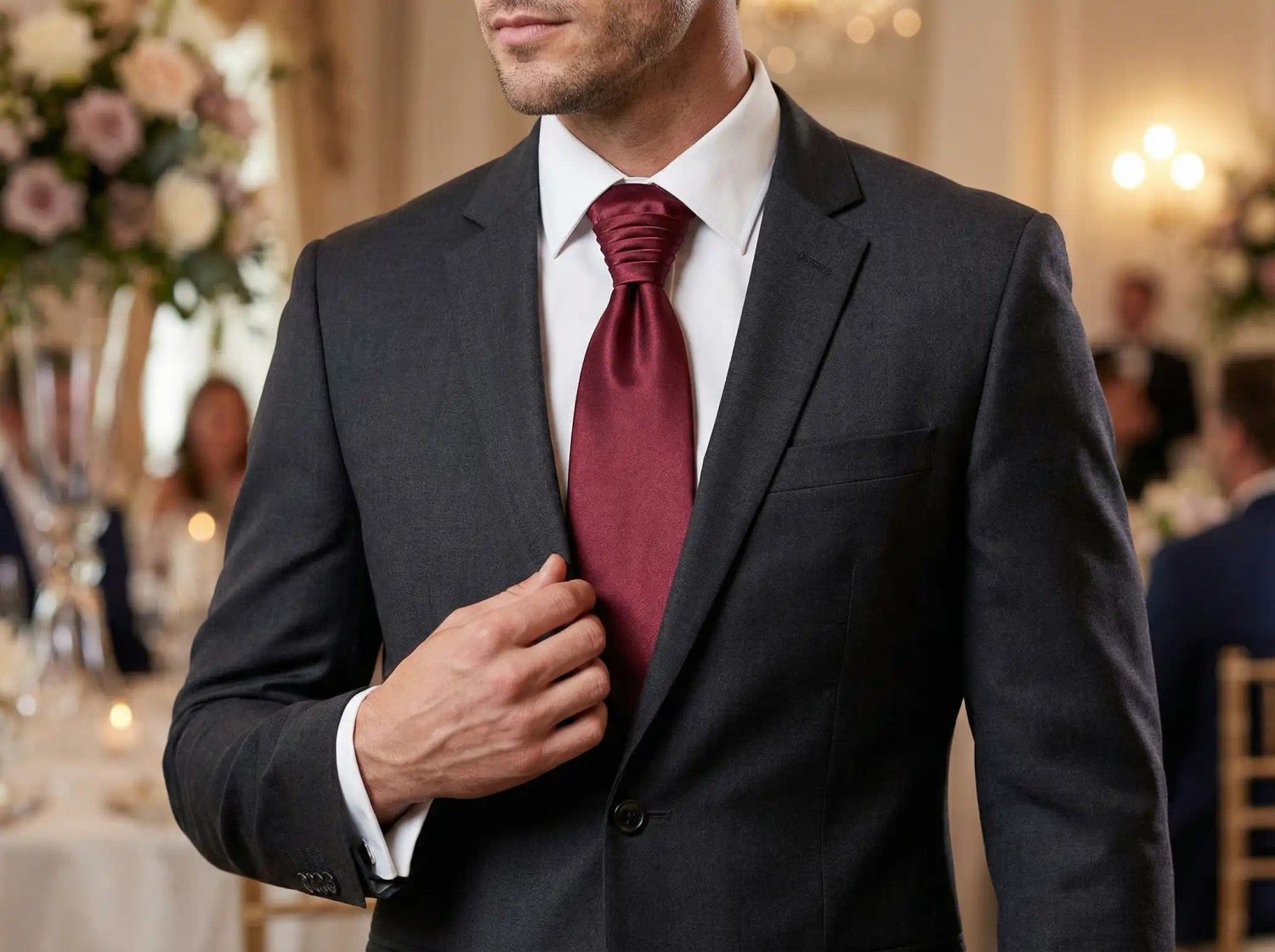 Cravată de nuntă cu Burgundy