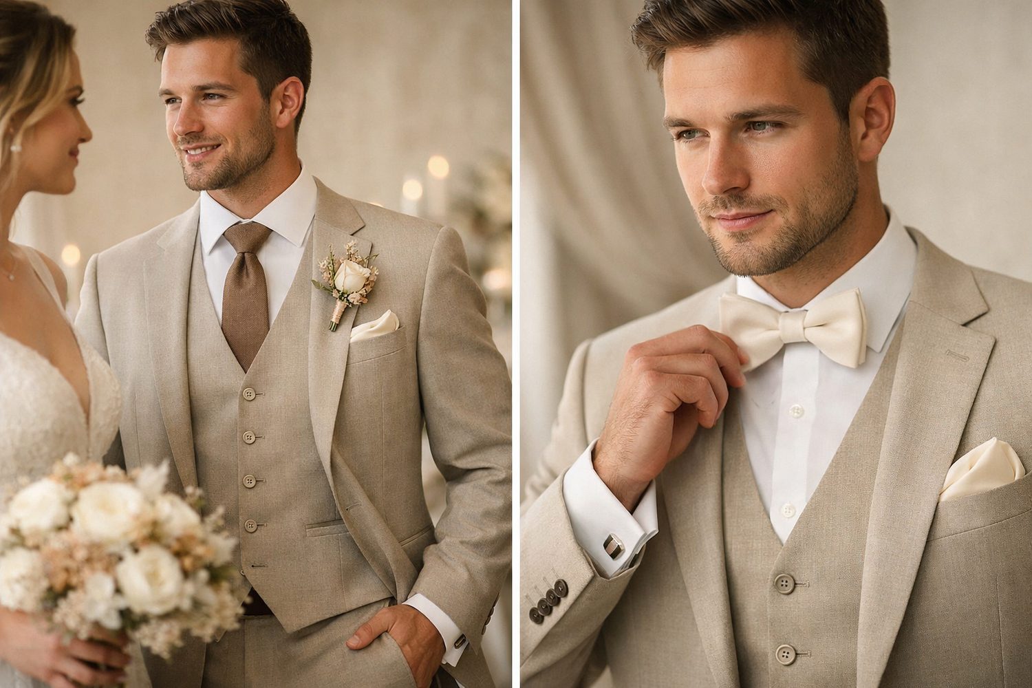 Ženich v saku a nevěstou