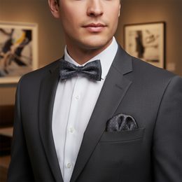 Muszka męska w czarnym matowym kolorze