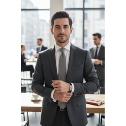 Бяла памучна вратовръзка - евкалипт