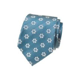 Hellblaue Krawatte mit Blumenmuster
