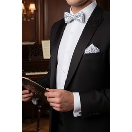 Papion alb cu sclipici pentru bărbați