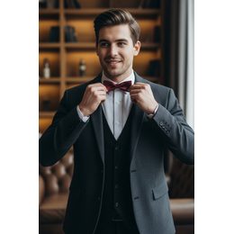 Herren Fliege dunkelrot