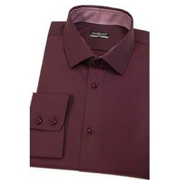 Slim Fit риза в бордо, дълги ръкави