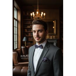 Elegancka matowa biała muszka