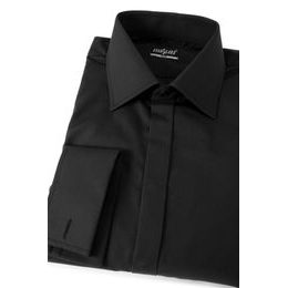 Camasa neagra Slim Fit cu nasturi acoperiti