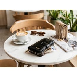 Lorenti fekete női bőr pénztárca