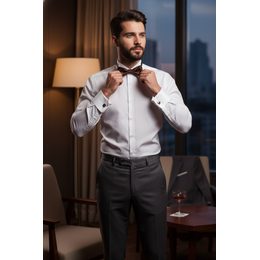 Elegancka matowa biała muszka