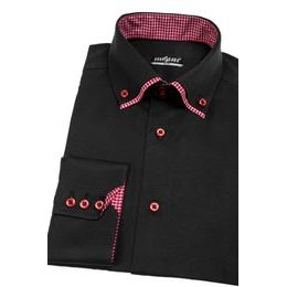 Slim Fit риза с дълъг ръкав Черна