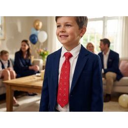 Smotanová chlapčenská kravata so zlatým vzorom