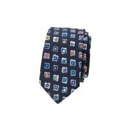 Blaue Krawatte mit verspieltem Blumenmuster