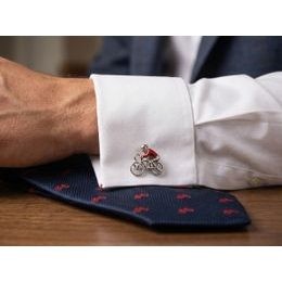 Ezüst mandzsettagombok fekete strasszokkal