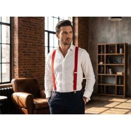 Червени еластични тиранти с щипки