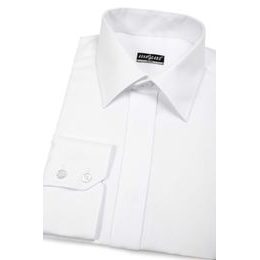 Cămașă albă Slim Fit cu nasturi eleganti acoperiți