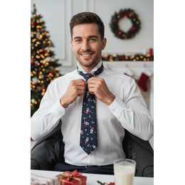 Бяла памучна вратовръзка - евкалипт