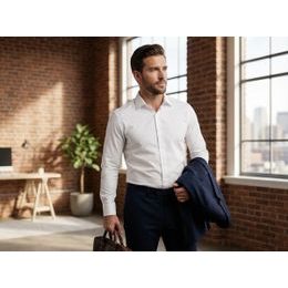 Herren Hemd SLIM langarm Schwarz