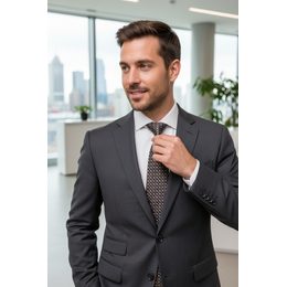 Кремова мъжка вратовръзка с шарка