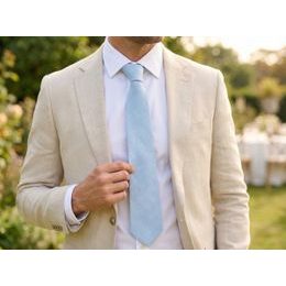 Svetlomodrá ľanová kravata