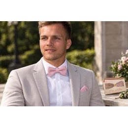 Motýlek s kapesníčkem pudrová růžová