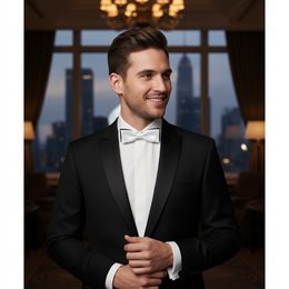 Lachsrosa Fliege mit Einstecktuch