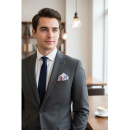 Baumwolle rote Einstecktuch rosa und gelbe Blumen