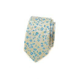 Úzka kravata s modro-žltým vzorom