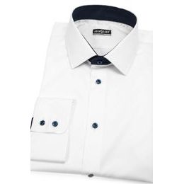 Weißes Herrenhemd mit blauen Accessoires