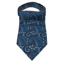 Eșarfă cravată Ascot cu model de cașmir albastru