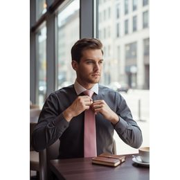 Smetanová pánská kravata se vzorem