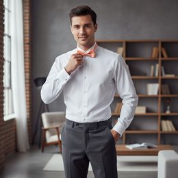 Muszka łosoś-beżowa bawełna