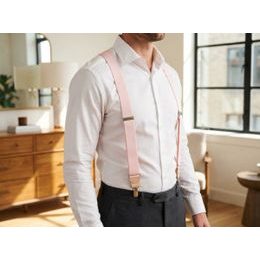 Комплект златни мъжки тиранти с папийонка и кърпичка