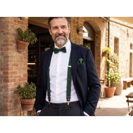 Zöld férfi nadrágtartó szett csokornyakkendővel