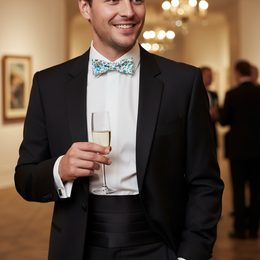 Papion barbatesc alb cu margini negre