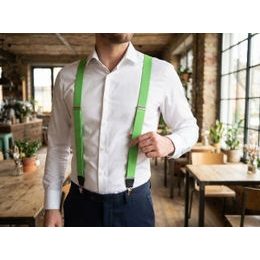 Látkové traky Y s koženým stredom a zapínaním na klipy - Ružová, béžo