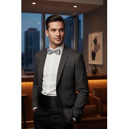 Pánsky motýlik PREMIUM zeleno biela kocka bavlnený