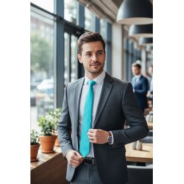 Klasyczny turkusowy męski krawat