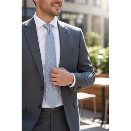 Czarny krawat w czerwono-szary wzór