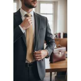 Smetanová pánská kravata se vzorem