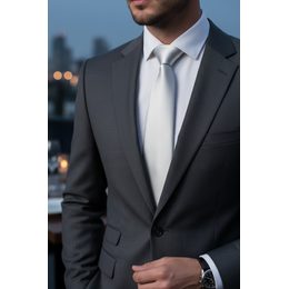 Cravată argintie netedă