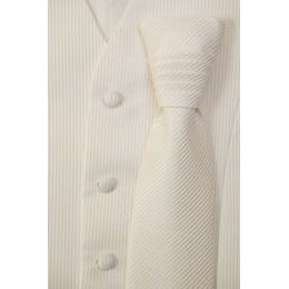 Pánska smotanová svadobná vesta s jemným prúžkom