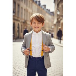 Brerete maro pentru băiat cu un centru din piele